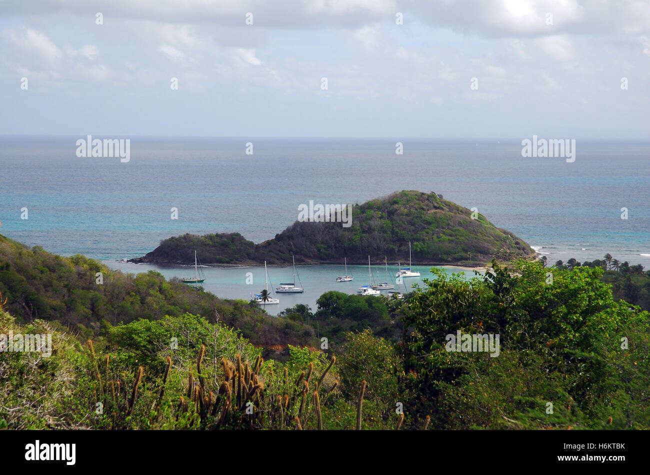 Karibik, Grenadinen, Mayreau, Salt Whistle Bay Stockfoto