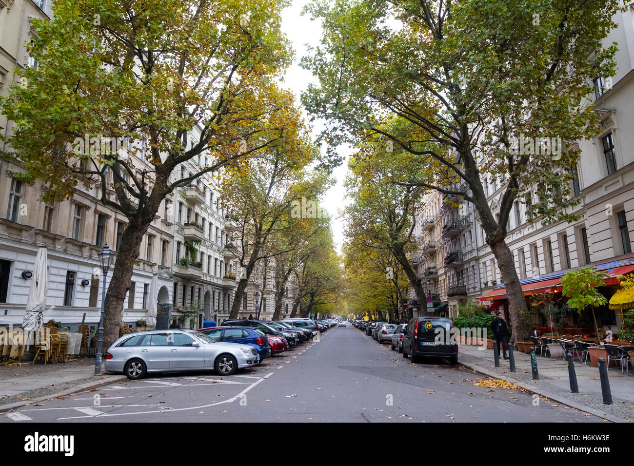 Husemannstraße im gehobenen Prenzlauer Berg in Berlin Deutschland Stockfoto