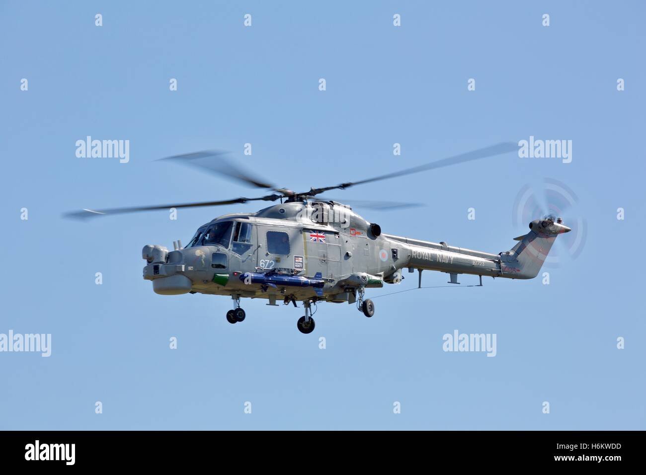 Eine königliche Marine Lynx Hubschrauber. Stockfoto