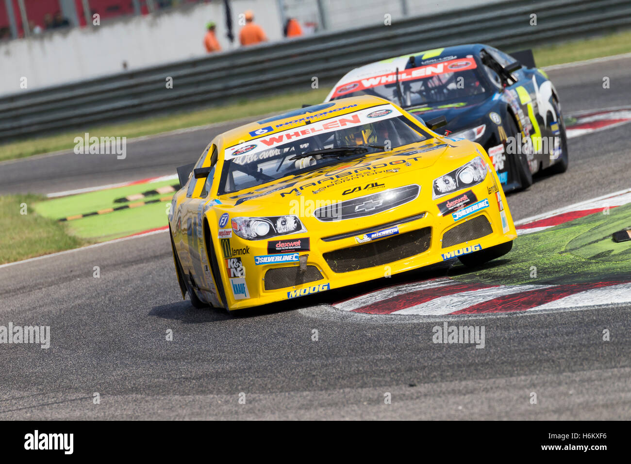 Adria, Rovigo, Italien - 17. September 2016: Caal Racing Team, angetrieben von Tag Alon, beim Rennen in der Nascar Whelen Euroserie Stockfoto