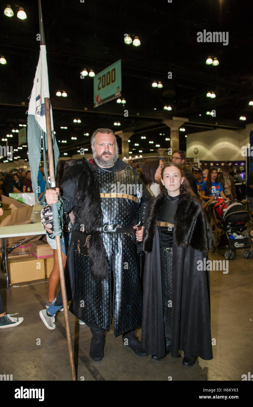 STAN LEE LA Comic-CON: Cosplayer als Game of Thrones Charaktere Lyanna Mormont. Stockfoto