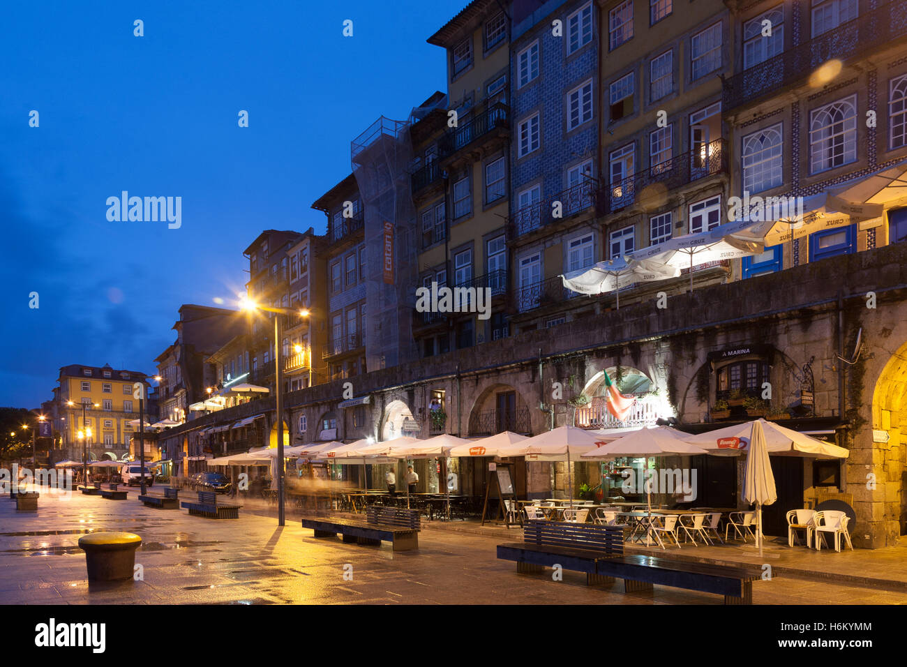 Cais da Ribeira, Porto, Portugal Stockfoto