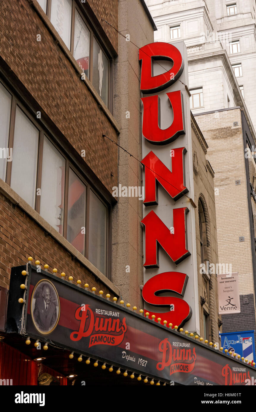 Berühmten Dunn's Restaurant im Metcalfe Street in der Innenstadt von Montreal, Quebec, Kanada Stockfoto