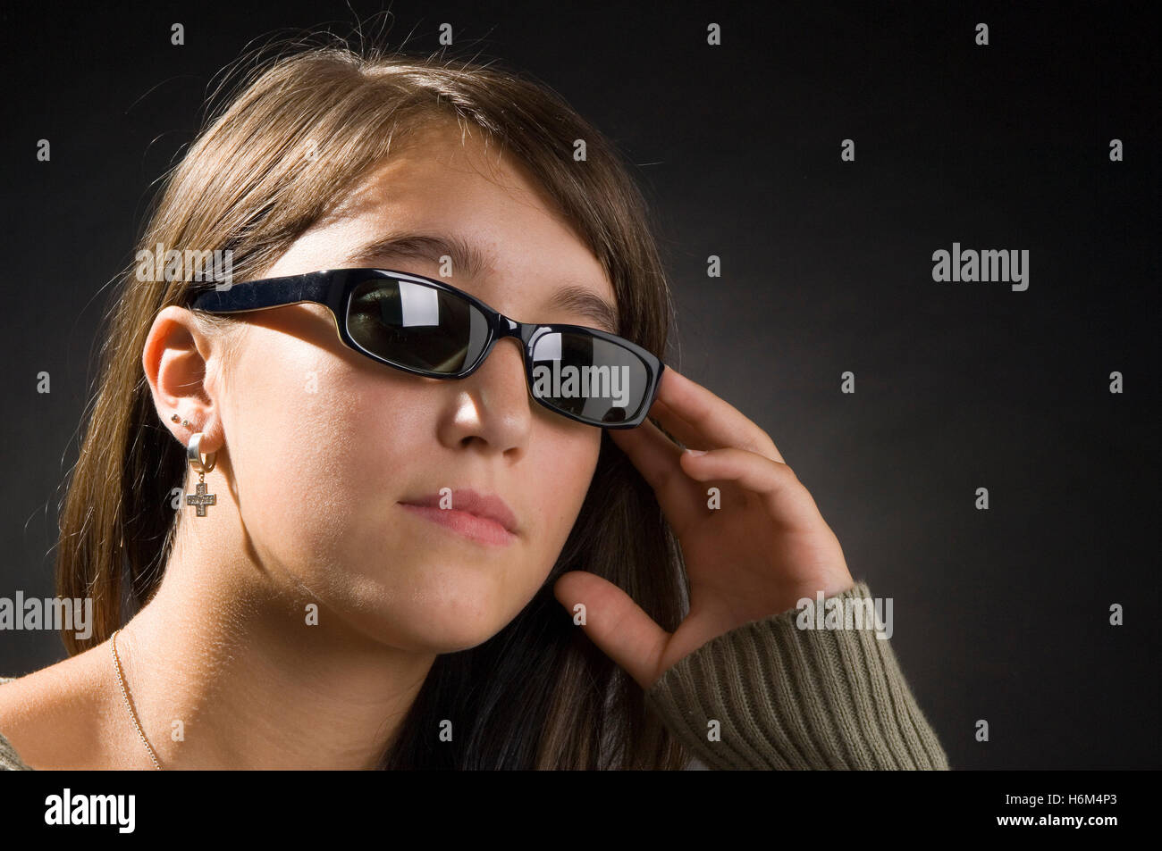 Mädchen mit Brille Stockfoto