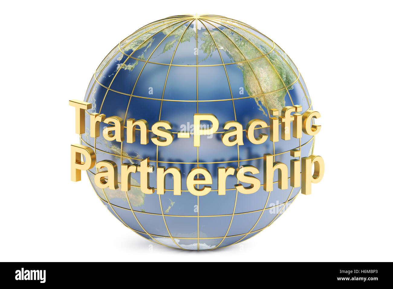 Trans-Pacific Partnership-Konzept, 3D-Rendering isolierten auf weißen Hintergrund Stockfoto
