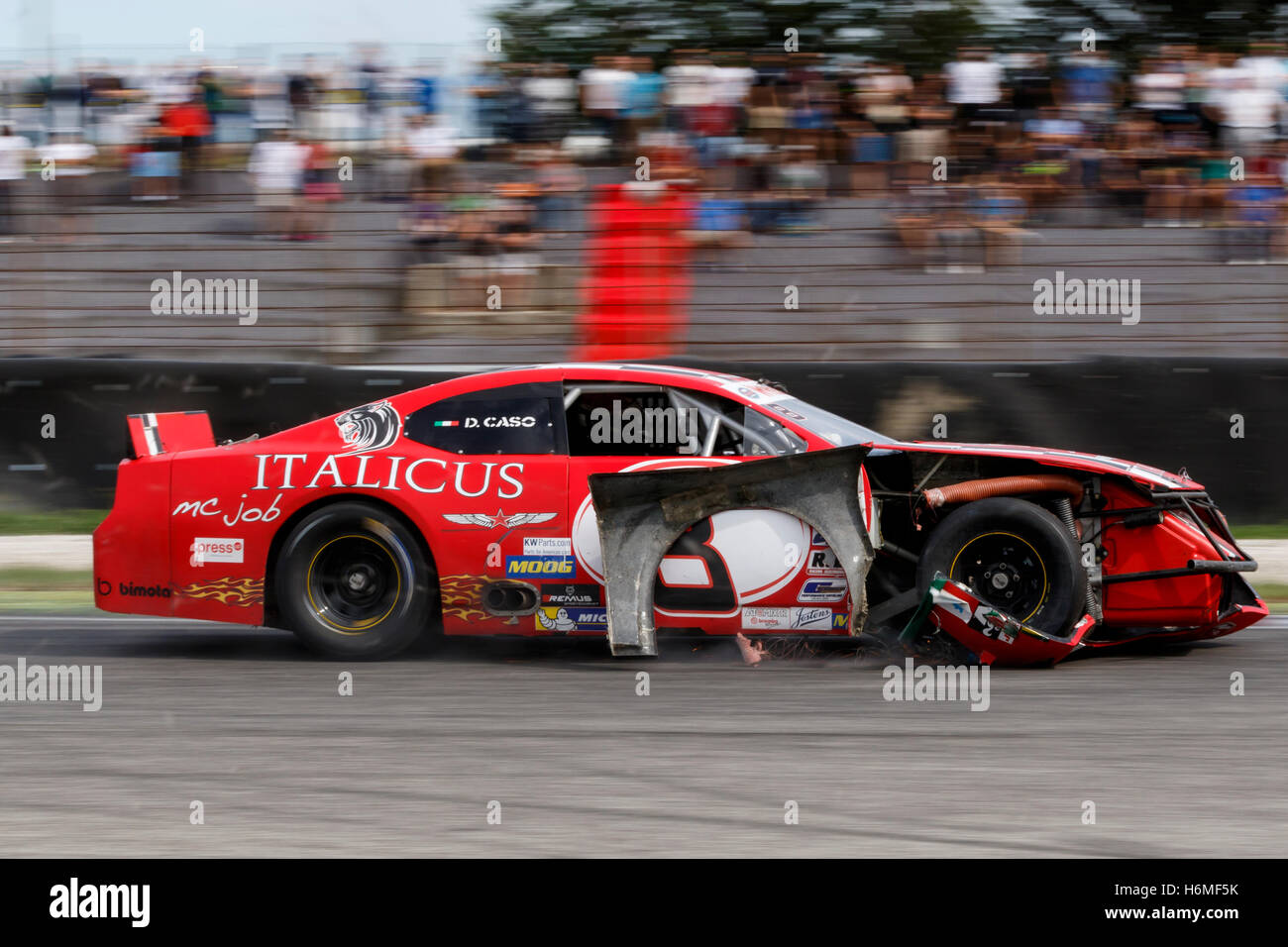 Adria, Rovigo, Italien - 17. September 2016: Vict Motorsport teamorientiert, Caso Dario, beim Rennen in der Nascar Whelen Euro Serie Stockfoto