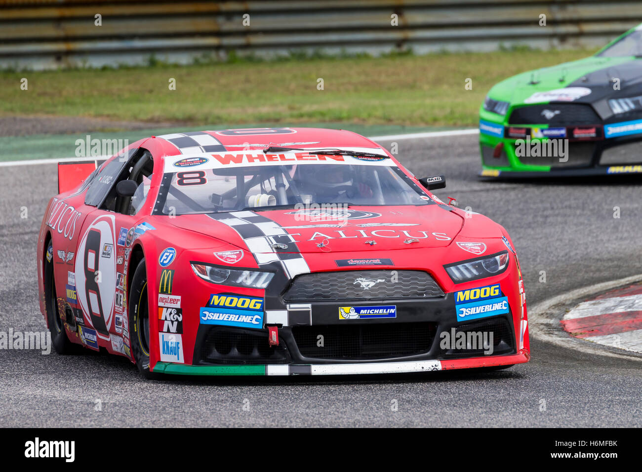 Adria, Rovigo, Italien - 17. September 2016: Vict Motorsport teamorientiert, Caso Dario, beim Rennen in der Nascar Whelen Euro Serie Stockfoto