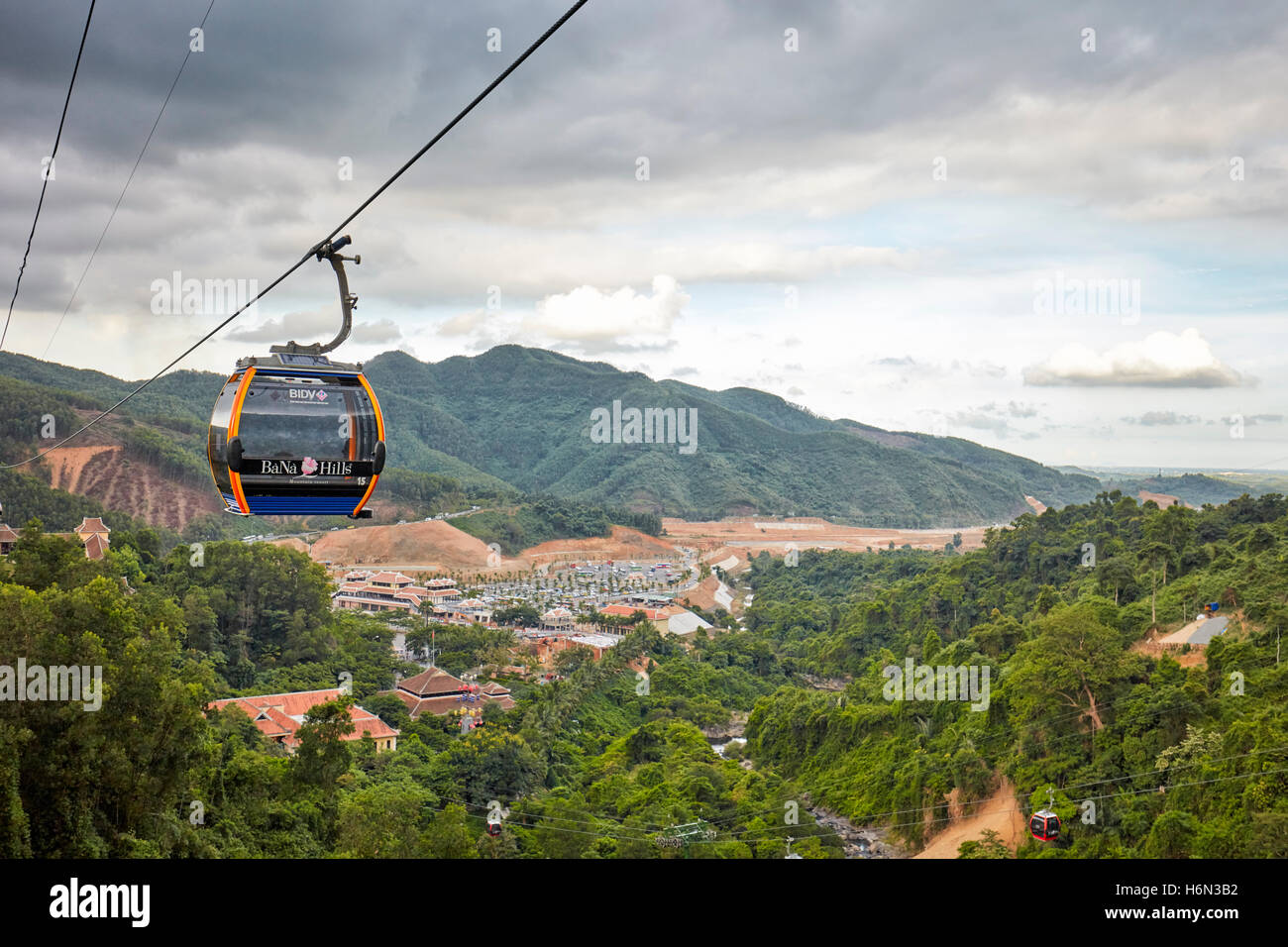 Ba-Na-Seilbahn. Ba Na Hills Mountain Resort, Da Nang, Vietnam. Stockfoto