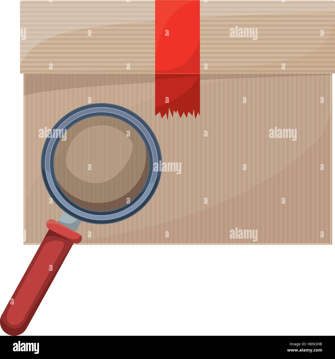 geschlossene Box mit Verpackung Klebeband-Vektor-illustration Stock Vektor