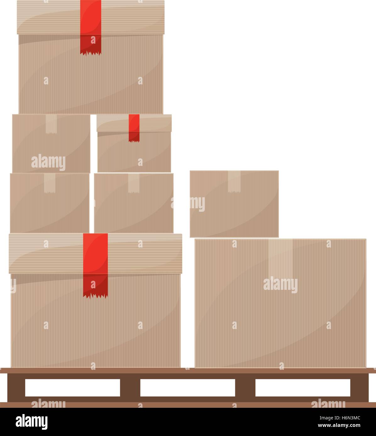 Ablagen Boxen gestapelt und versiegelt Vektor-illustration Stock Vektor