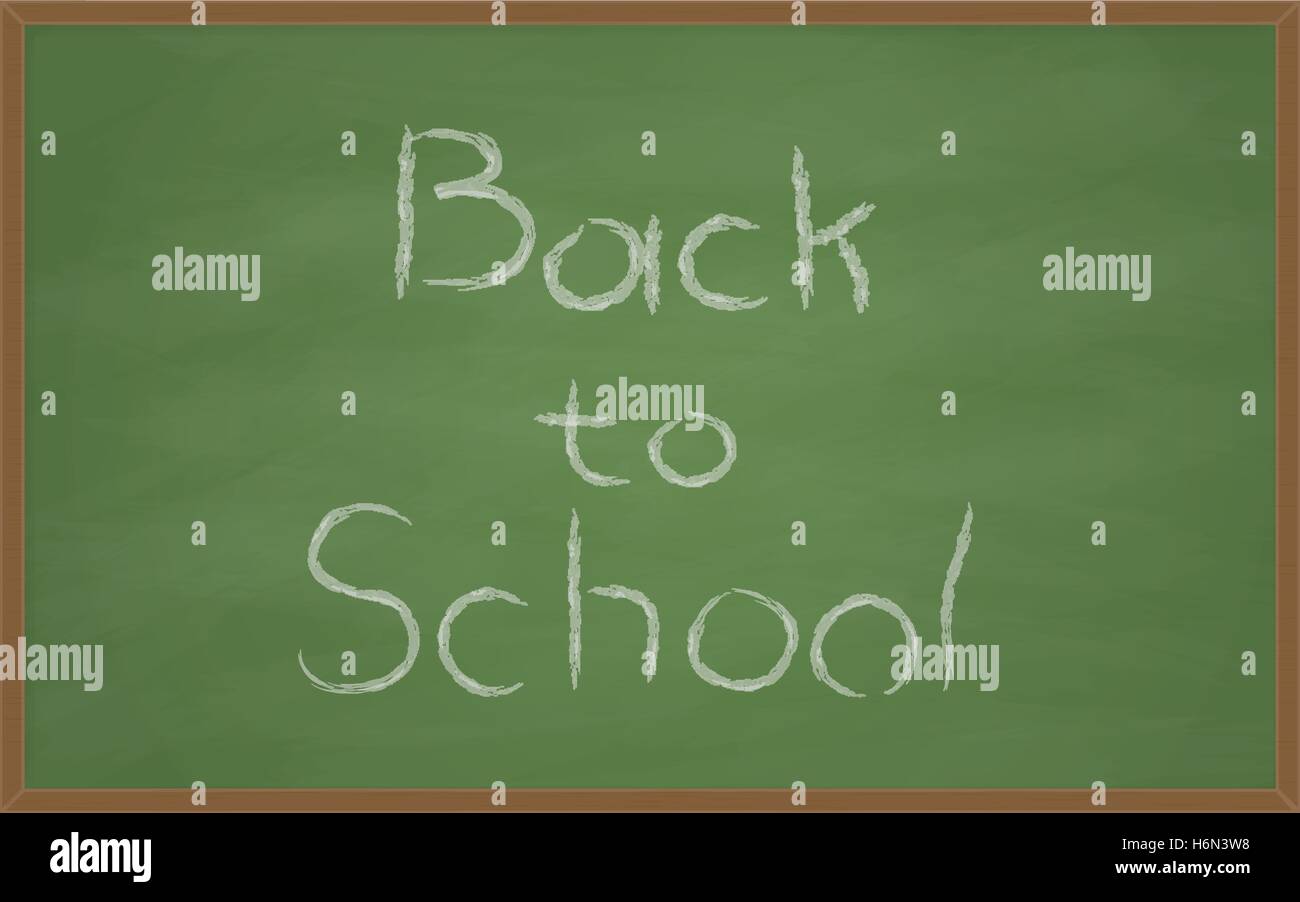 Grünen Tafel mit "back to School" Titel mit Kreide zu schreiben. Stock Vektor