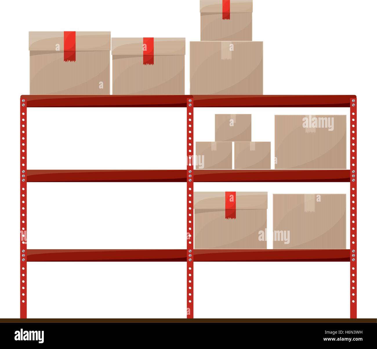 rot Regal mit versiegelten Verpackung-Vektor-illustration Stock Vektor