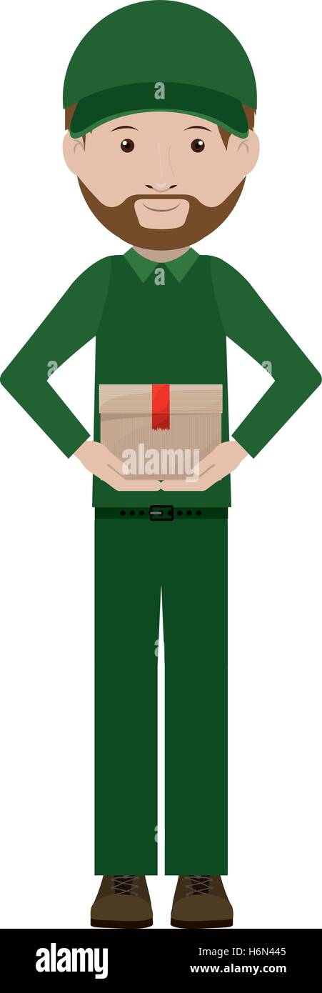 Körper-Messenger mit versiegelte Kästchen-Vektor-illustration Stock Vektor