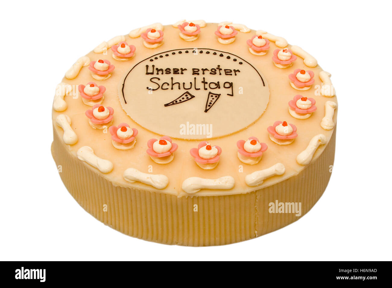 Kuchen zum ersten Schultag Stockfoto