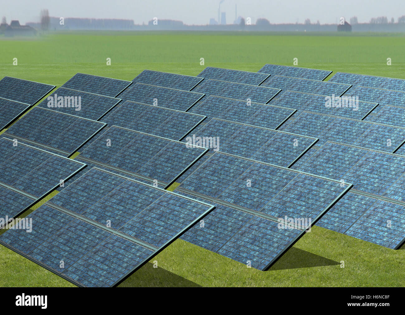 Solarpark Stockfoto