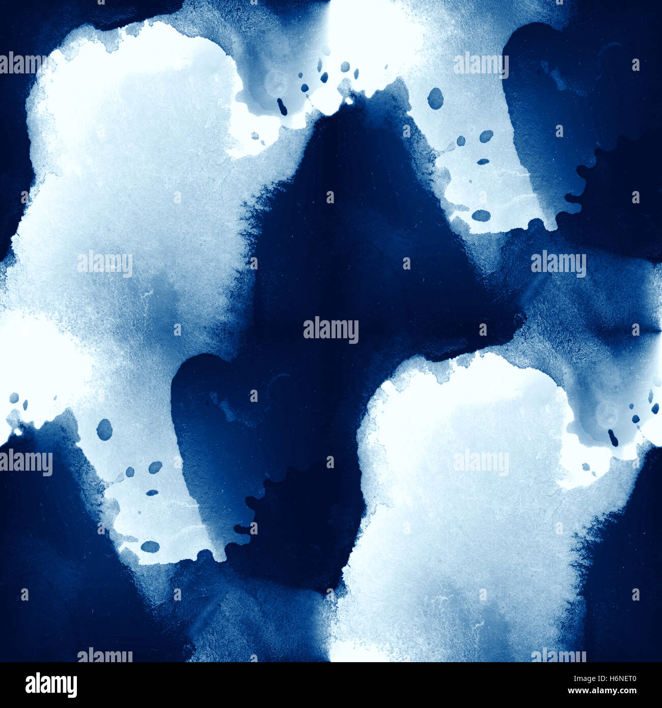 bunte Muster Meerwasser Wellen blau Art abstrakte Aquarellfarbe nahtlose Textur handbemalt Hintergrund Stockfoto