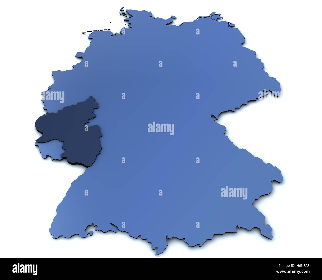 Karte von Deutschland - Rheinland pfalz Stockfoto