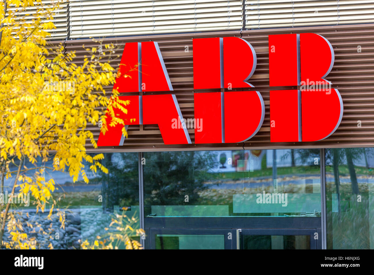ABB, Logo, Schilder, Prag, Tschechische Republik Stockfoto