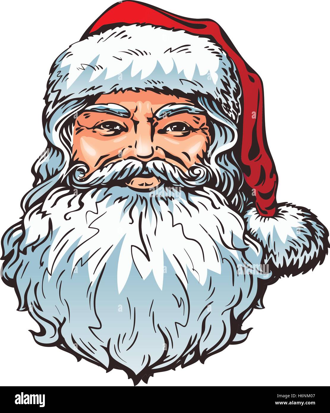 Porträt der Weihnachtsmann. Weihnachten-Vektor-illustration Stock Vektor