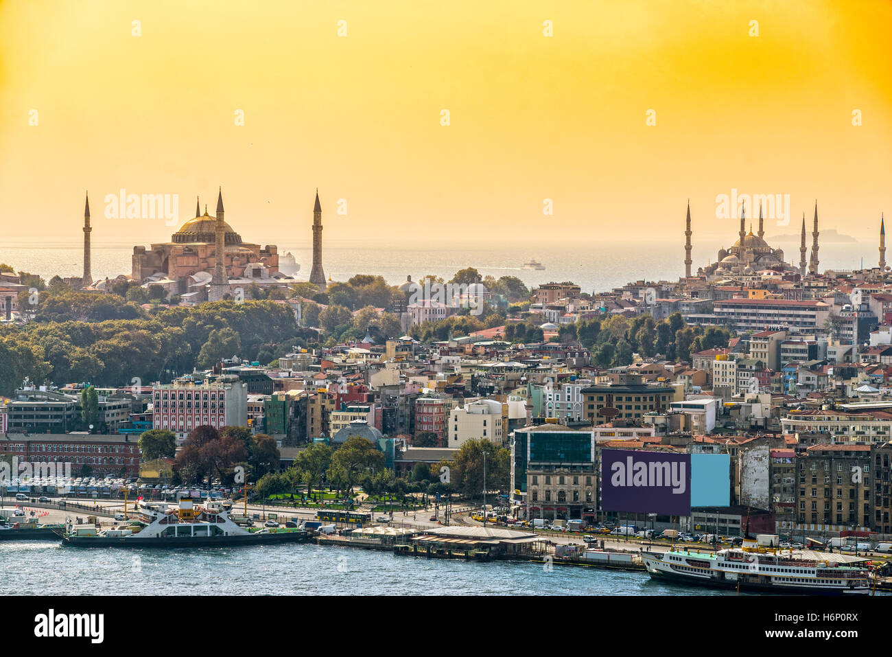Hagia Sophia und blaue Moschee in Istanbul. Turkei. Stockfoto