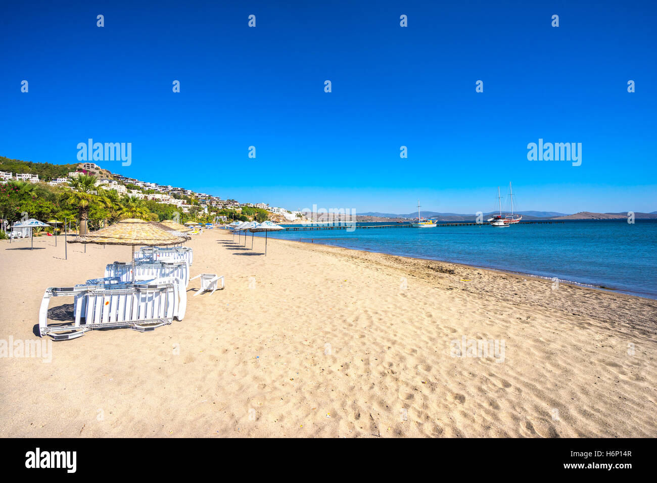 Camel Beach in Bitez, Bodrum, Türkei Stockfoto