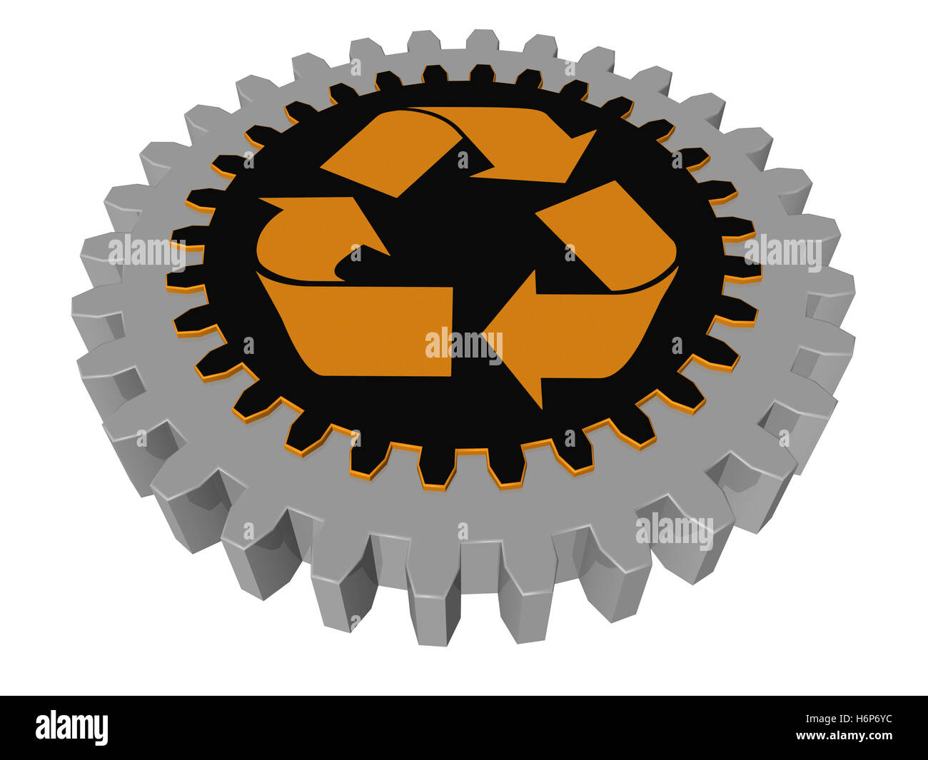 Recycling - Gear - isoliert Stockfoto