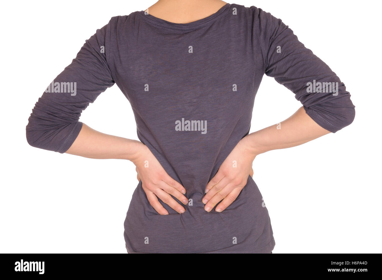 Schmerzen im Rücken Stockfoto