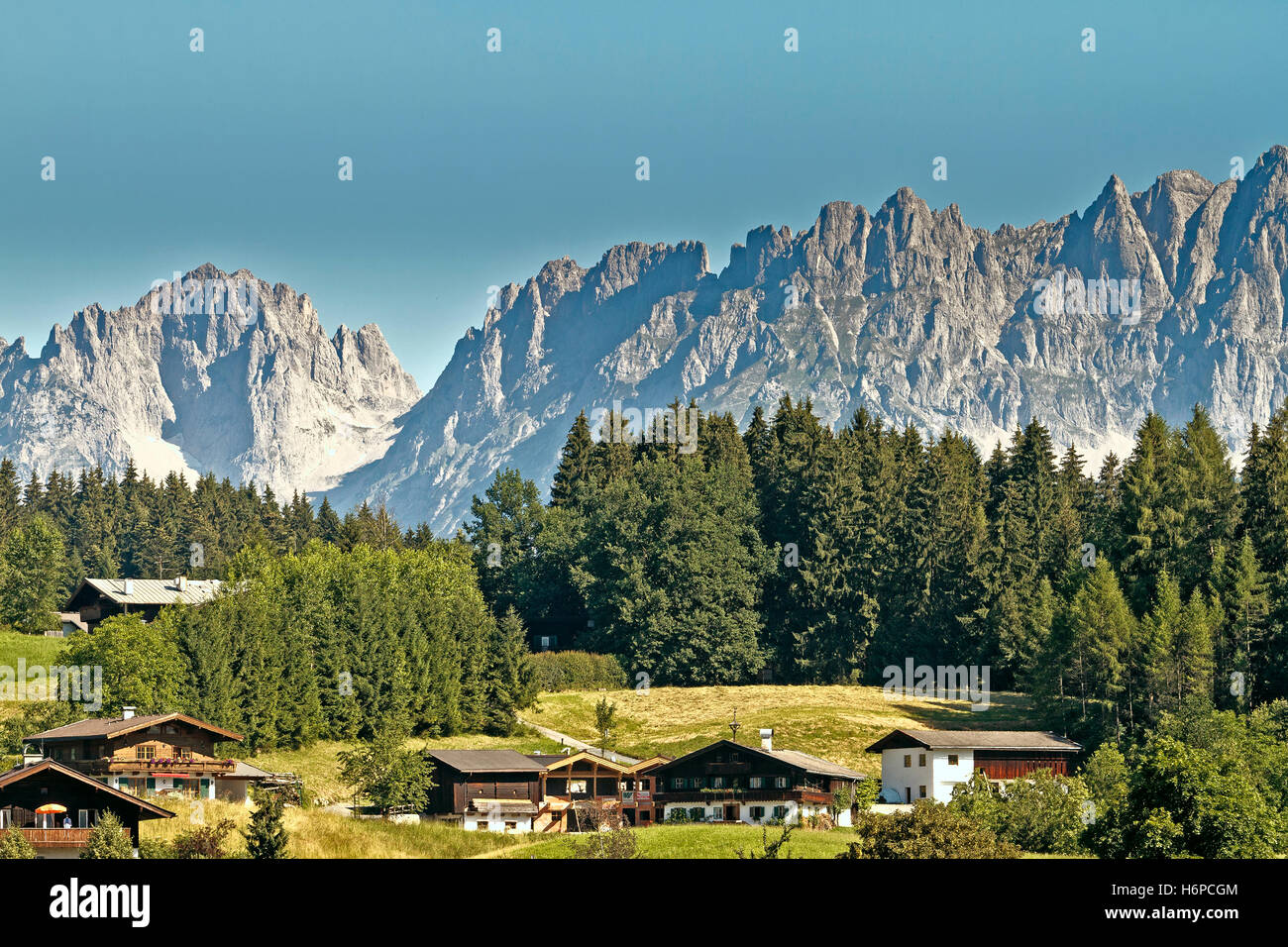 Österreich-Kitzbühel-Mountain View Stockfoto
