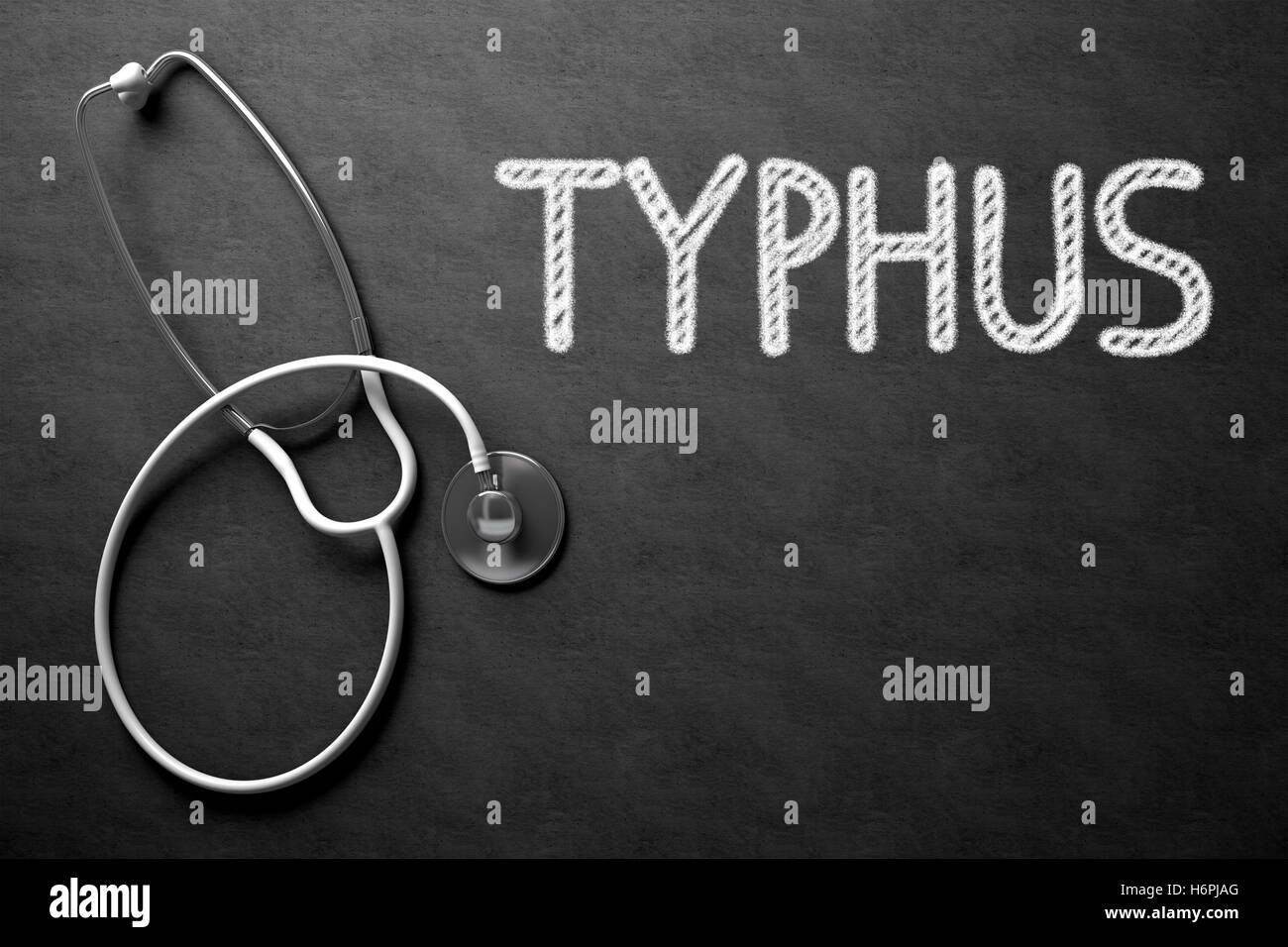 Tafel mit Typhus. 3D Illustration. Stockfoto