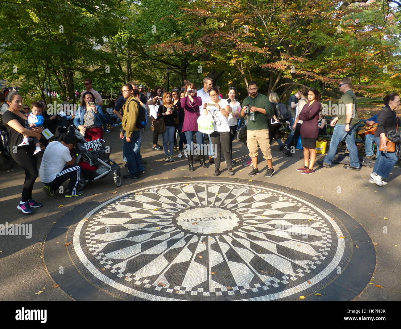 John Lennon Memorial, Central Park, NY Stockfoto