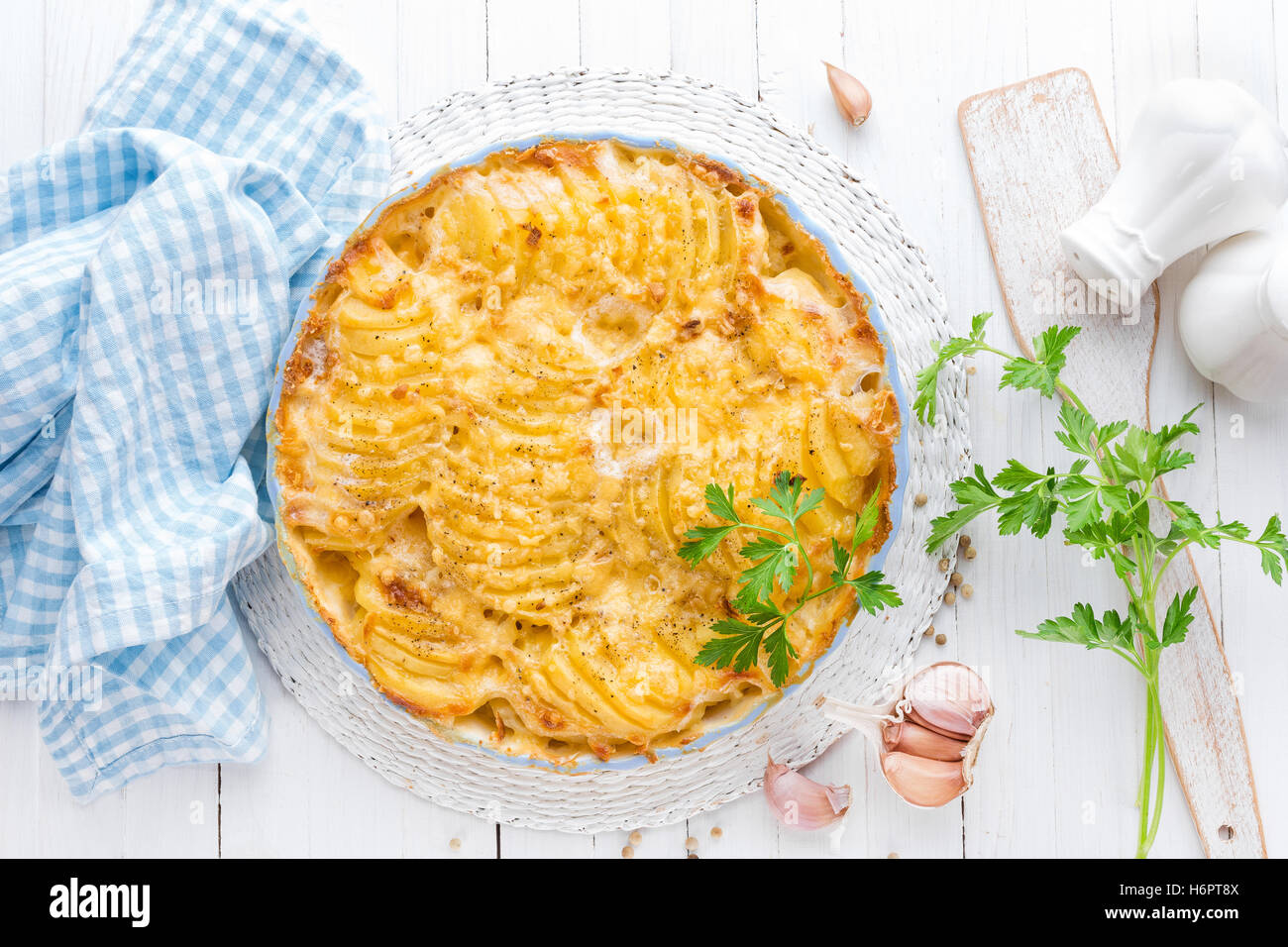 Kartoffel-gratin Stockfoto