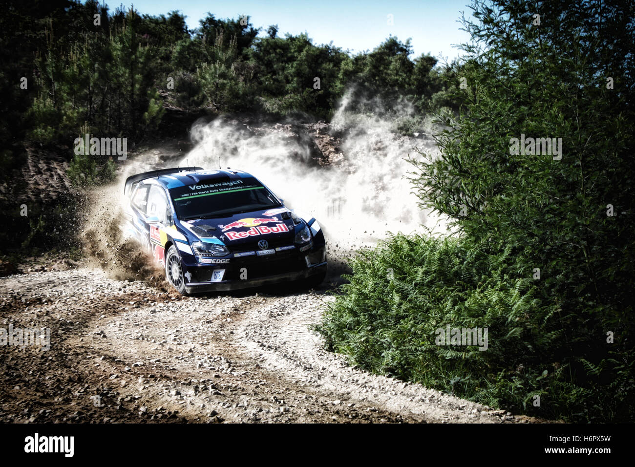 Foto eingefangen, während Portugal WRC 2016 Stockfoto