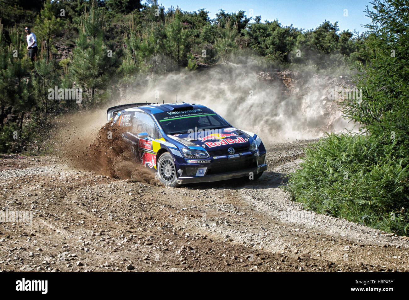 Foto eingefangen, während Portugal WRC 2016 Stockfoto