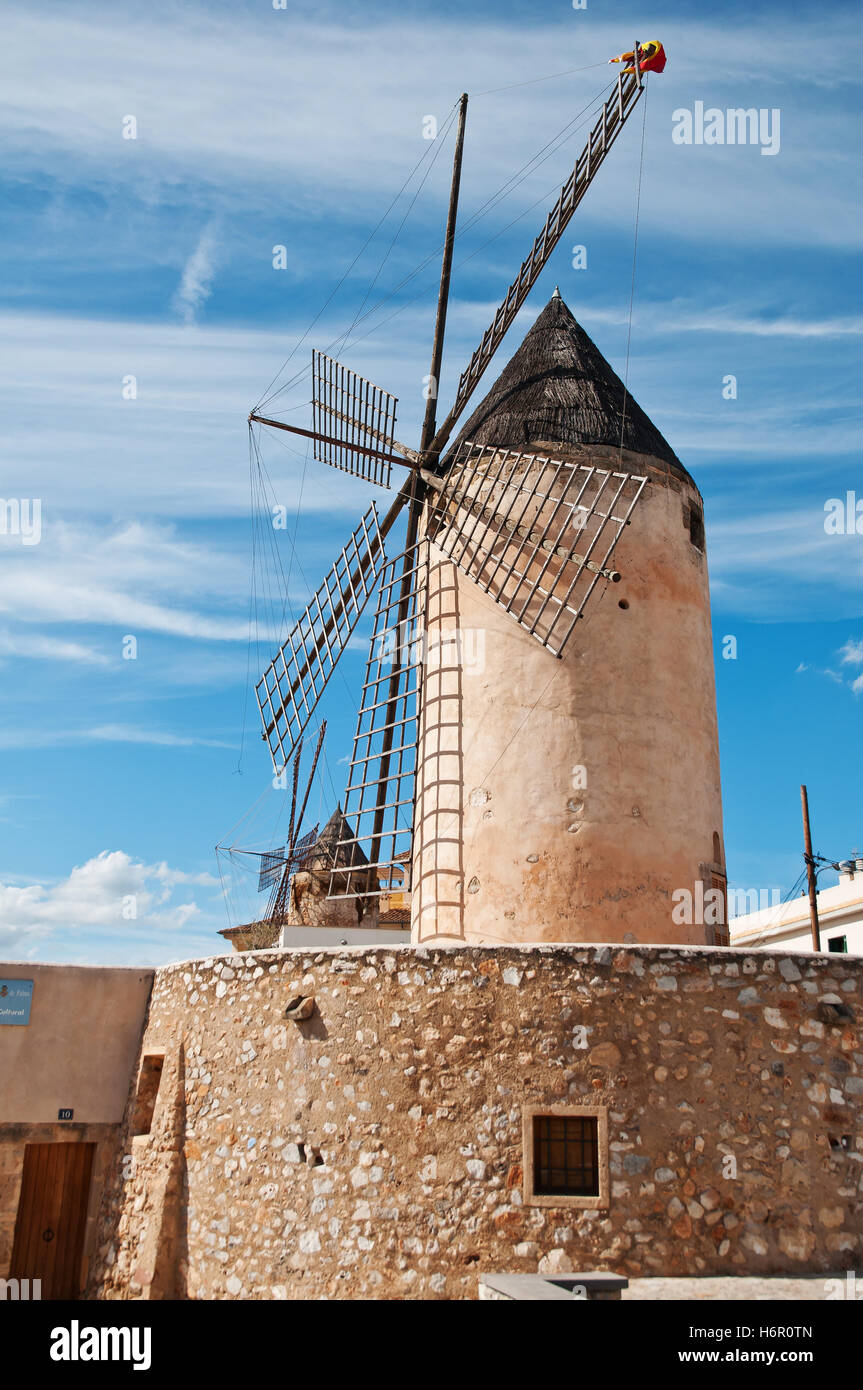 traditionelle Windmühle in palma Stockfoto