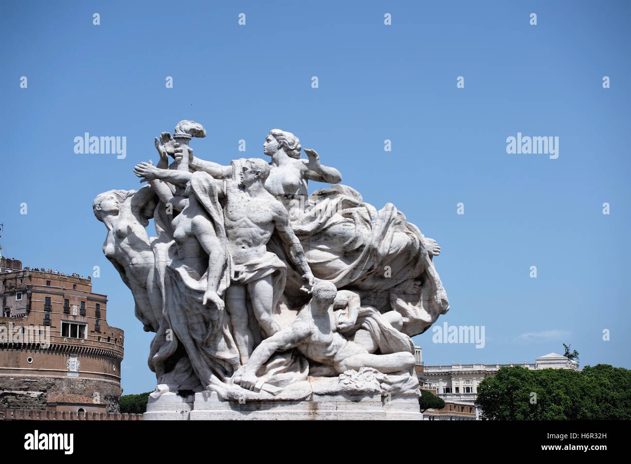 Eine Statur in Rom, Italien. Stockfoto