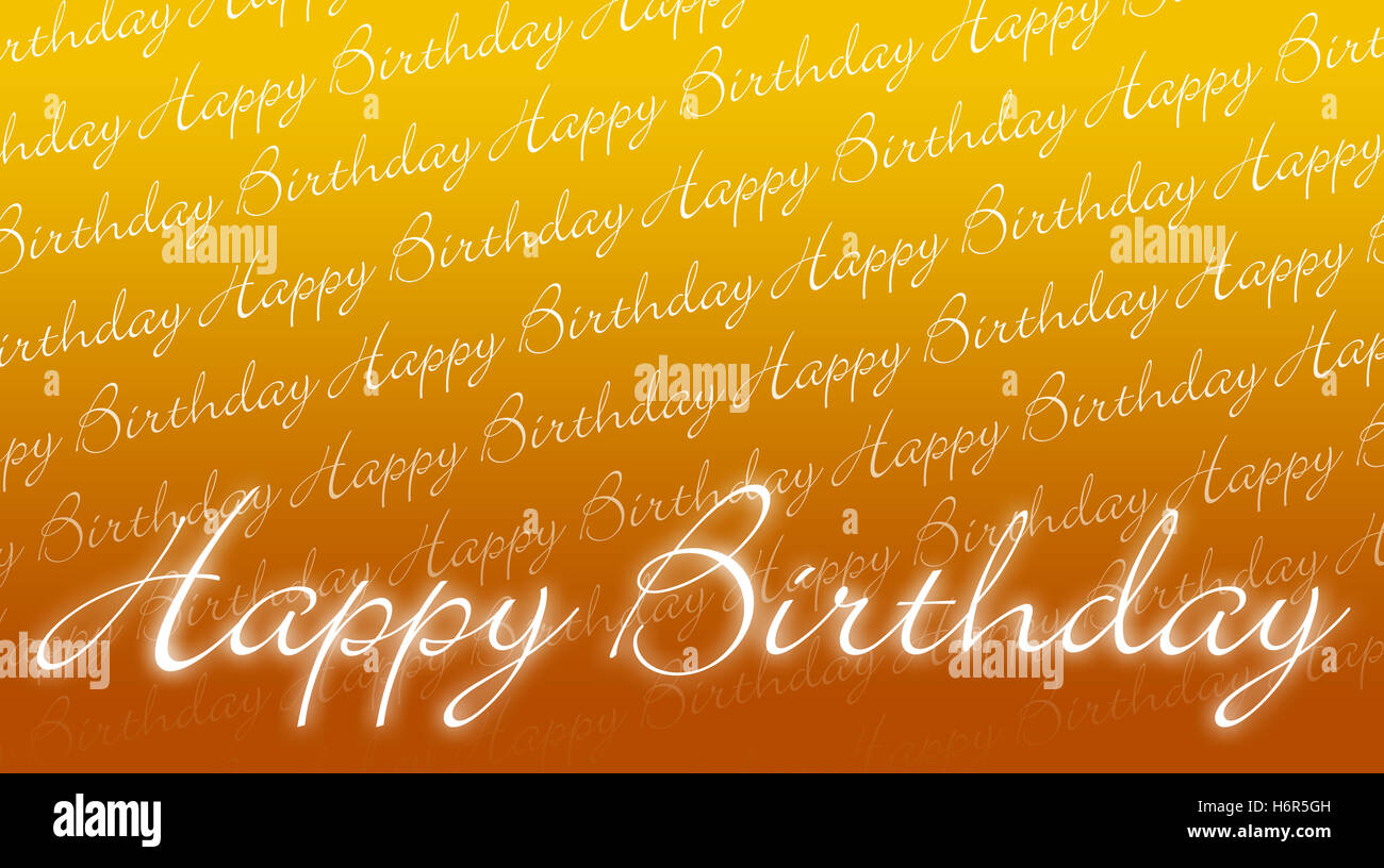 Geburtstagskarte - alles Gute zum Geburtstag Orange gelb Stockfotografie - Alamy