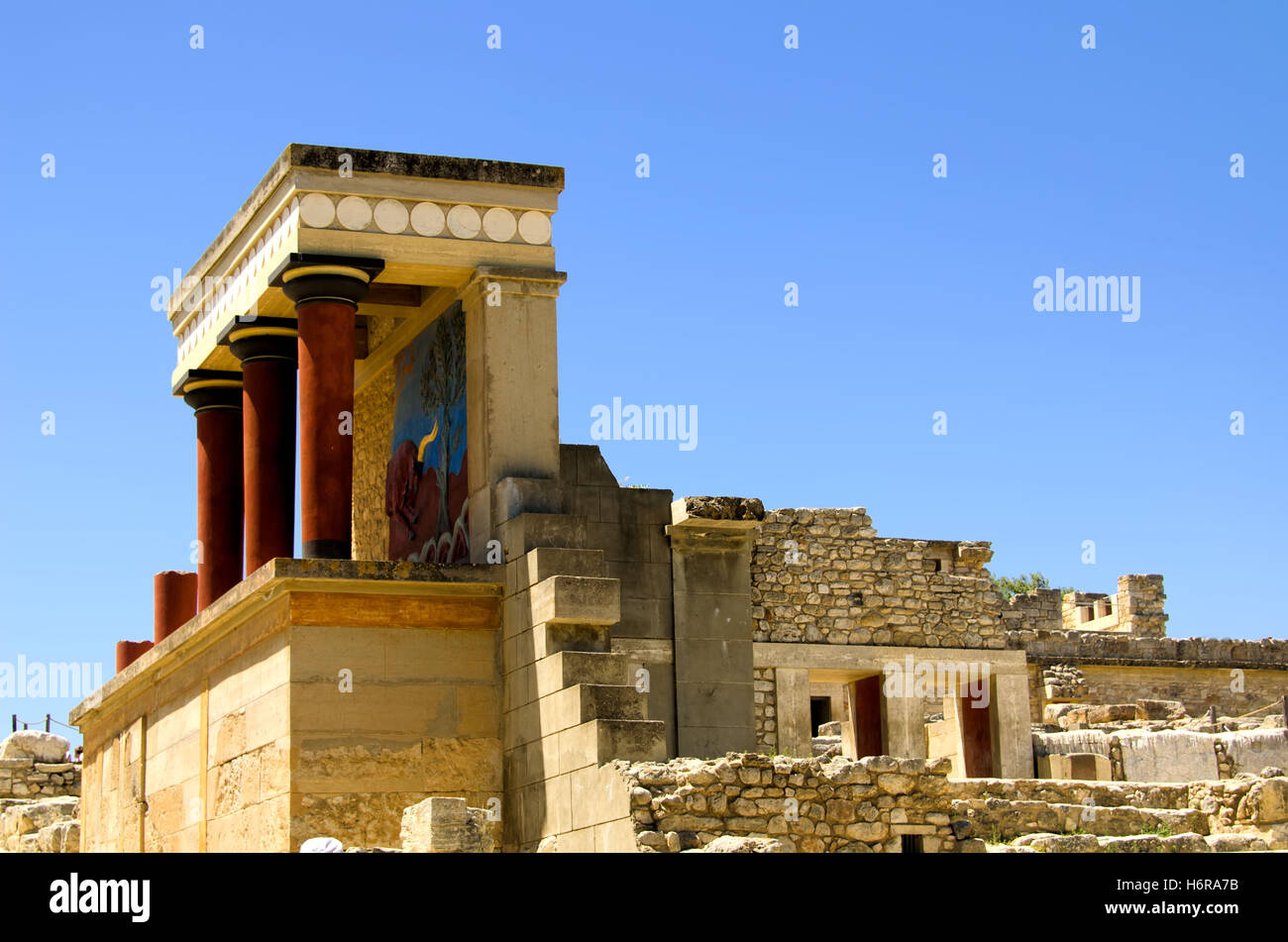 Ferien Urlaub Ferien Urlaub Tourismus Griechenland Sommer sommerlich antike Ruine Hitze Länder Reise Reise Wärme Kreta Stockfoto