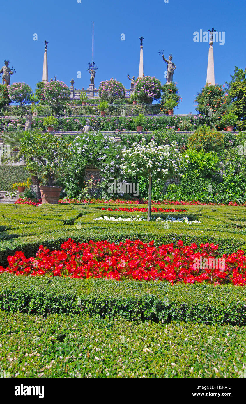 paradiesische Gärten am Lago Maggiore - Isola bella Stockfoto