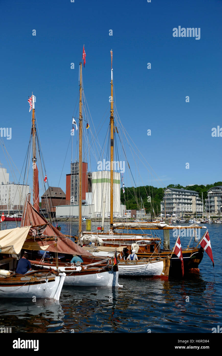 traditionelle Segelboote in flensburg Stockfoto