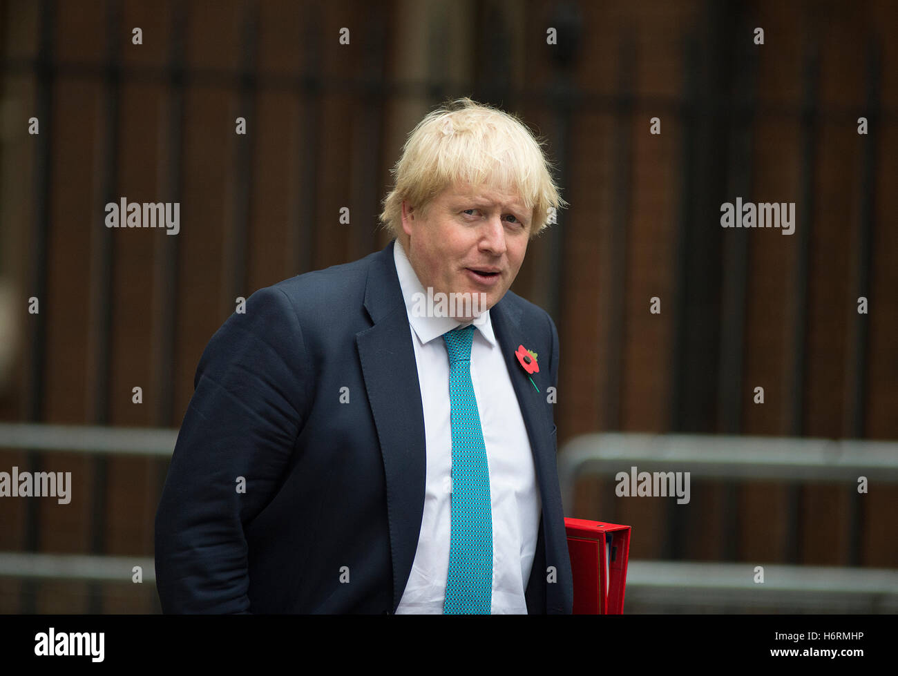 Downing Street, London, UK. 1. November 2016. Boris Johnson, Staatssekretär für auswärtige Angelegenheiten, kommt für die wöchentlichen Kabinettssitzung in der Downing Street. Bildnachweis: Malcolm Park Leitartikel/Alamy Live-Nachrichten. Stockfoto