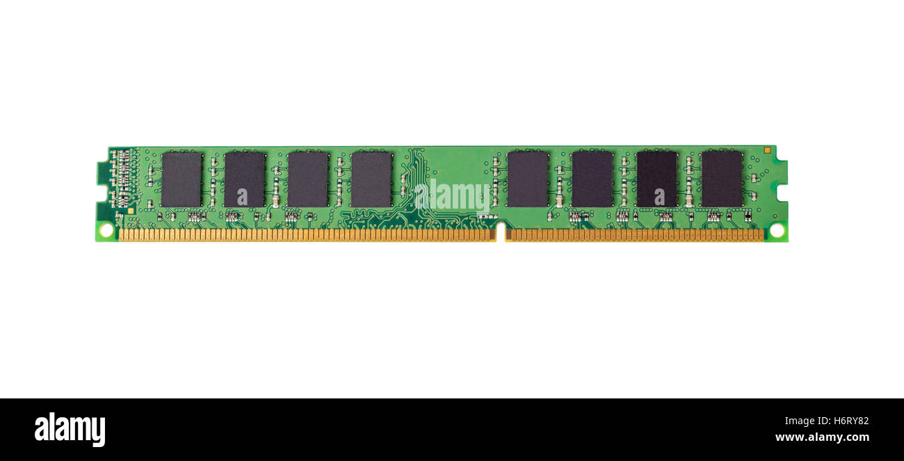 Elektronische Sammlung - Computer random-Access Memory (RAM) Module auf dem weißen Hintergrund isoliert Stockfoto