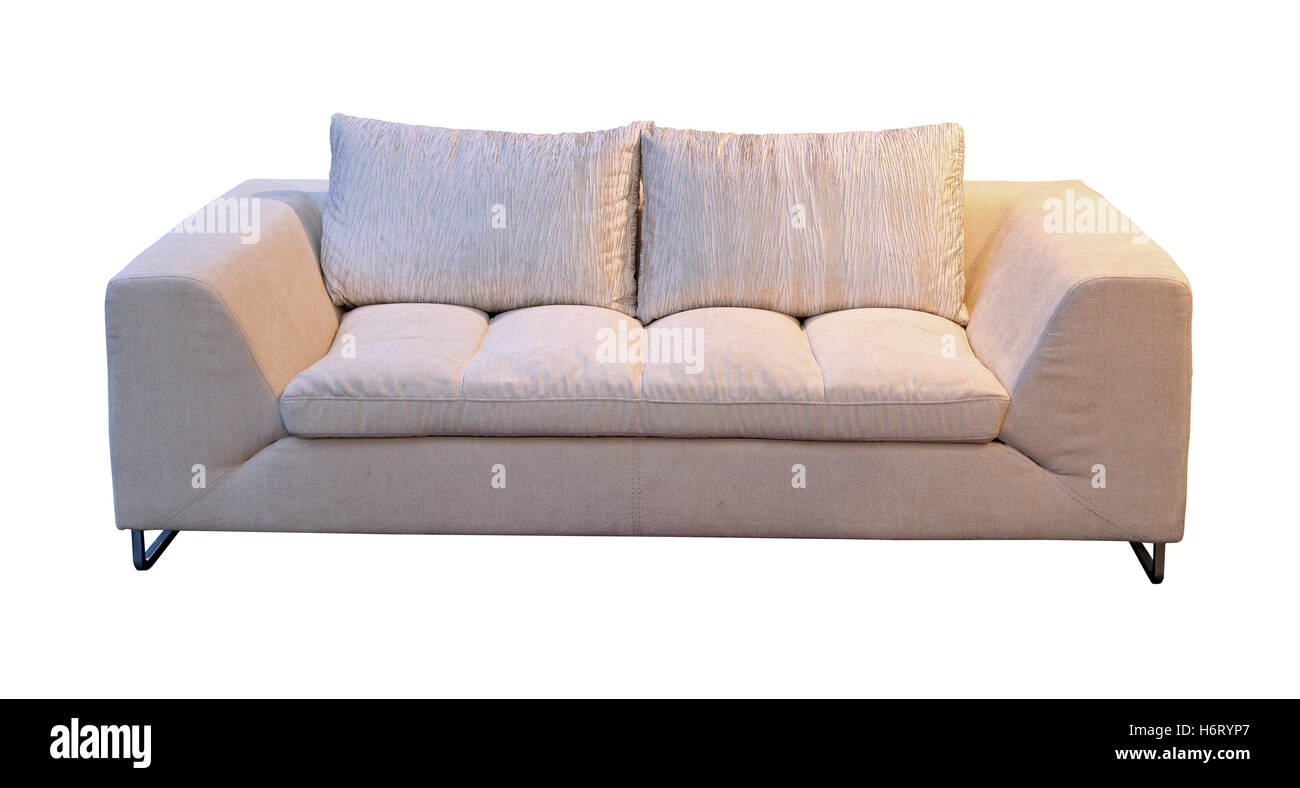 isolierte Möbel modern moderne Couch Sofa Textil einfaches Objekt isoliert Möbel modern moderne Couch Sofa bequem Stockfoto