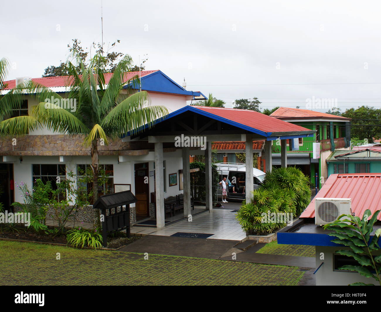 Hotel San Bosco. Provinz Alajuela, Kanton von San Carlos, Arenal, Costa Rica Stockfoto