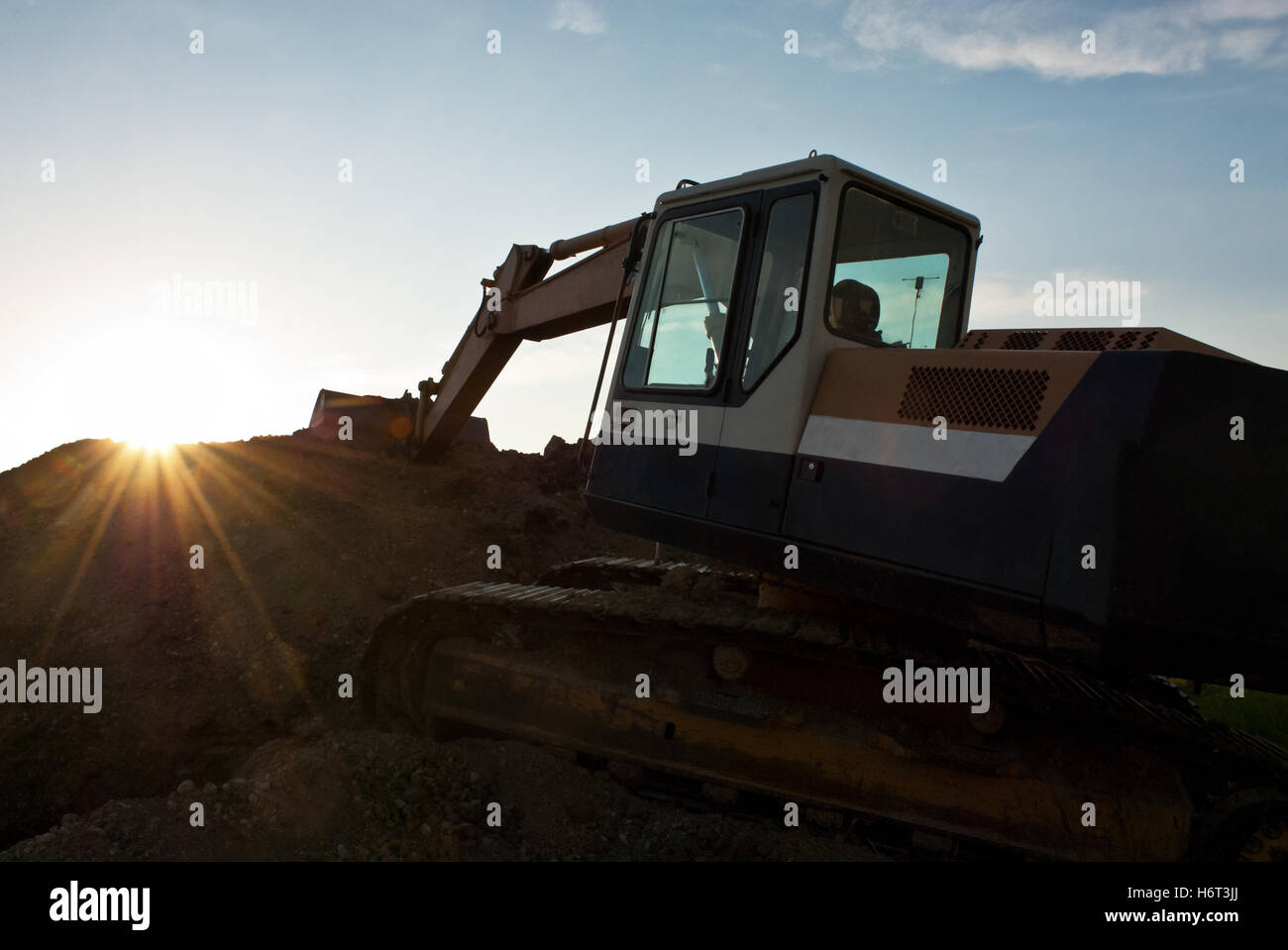 Bagger Caterpillar Kette Bau Stockfoto