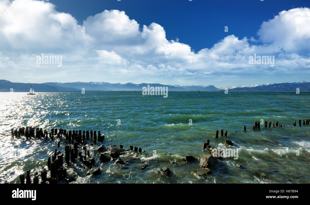 Urlaub Urlaub Urlaub Urlaub Marine Wellen Bayern Bodensee Deutschland Bundesrepublik Deutschland Insel Insel lindau Stockfoto