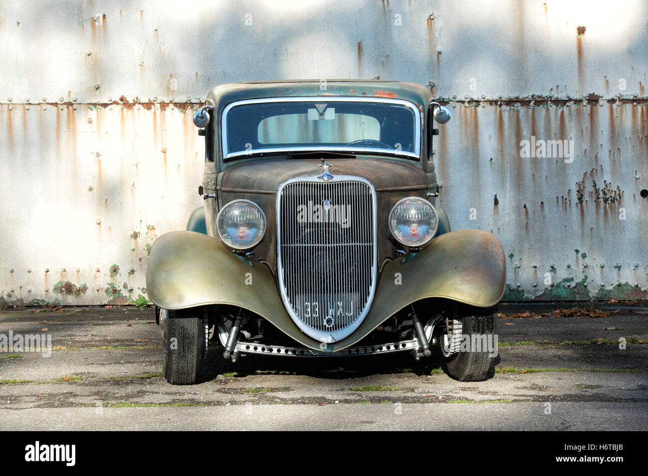 1933 Ford Hot Rod im Bicester Heritage Center. Oxfordshire, England Stockfoto