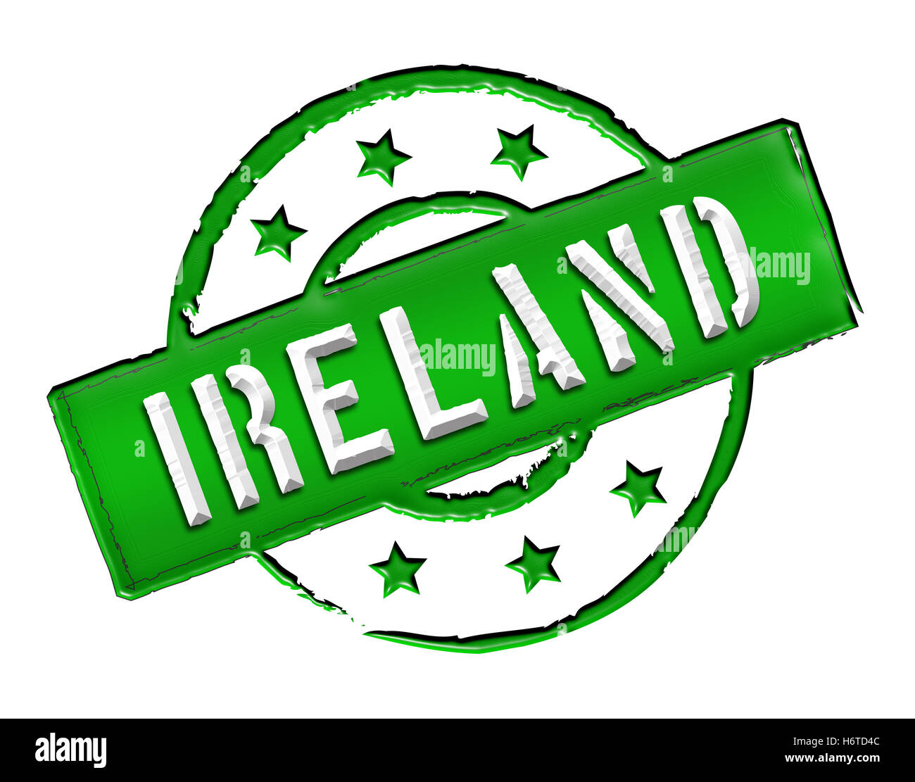 Irland isoliert Armee England Achtung wichtig Achtung abstraktes Irland Königin Insel Militär Retro-Label Englisch Zeichen Stockfoto