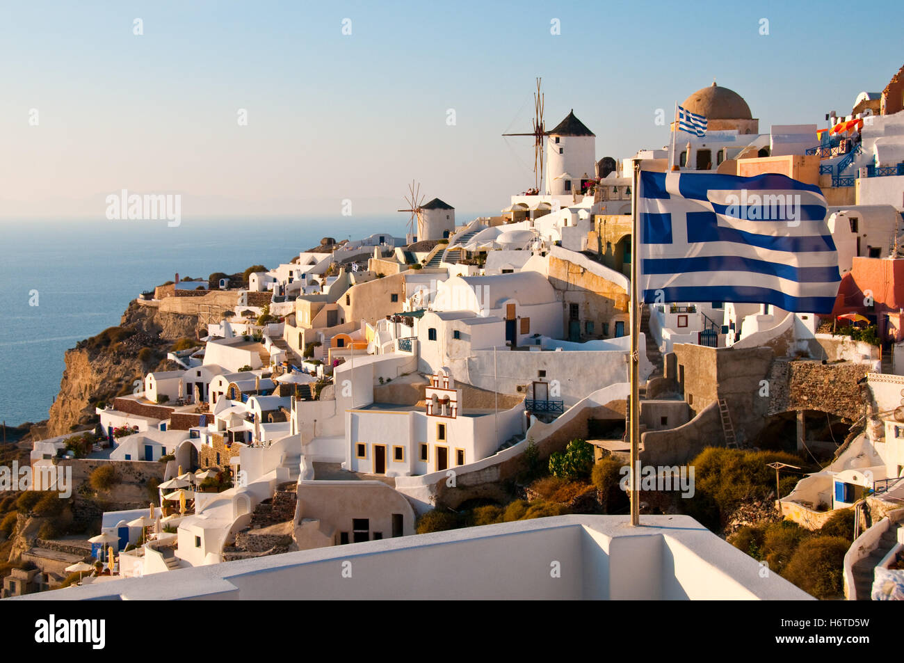 Blaue Reise Stadt Stadt Ferien Urlaub Ferien Urlaub Tourismus Griechenland leer europäischen kaukasischen Europa Wasser Mittelmeer Stockfoto