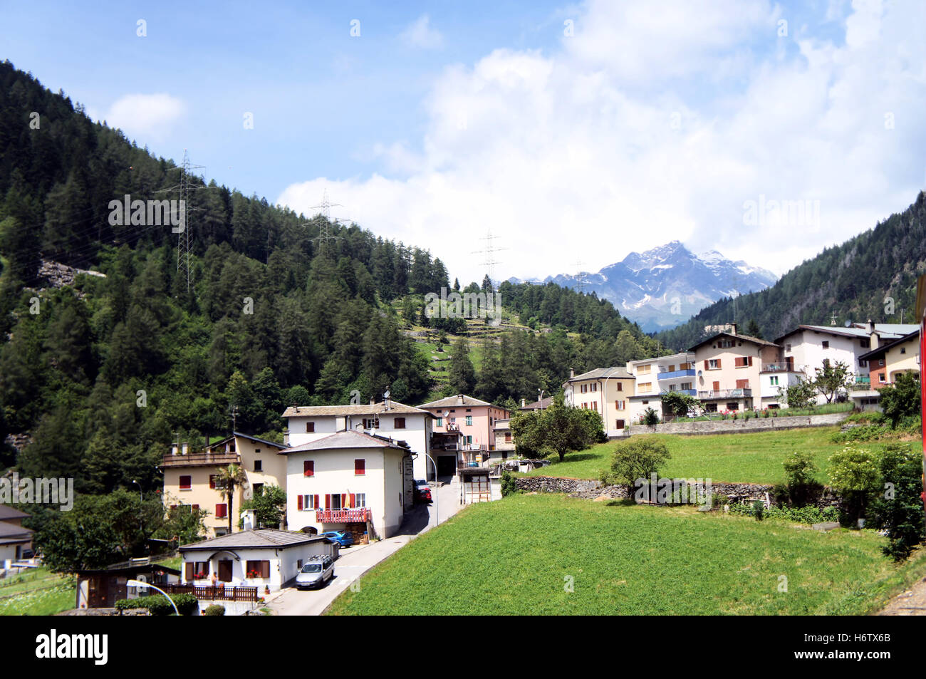 Brusio im Kanton Graubündens, der Schweiz Stockfoto