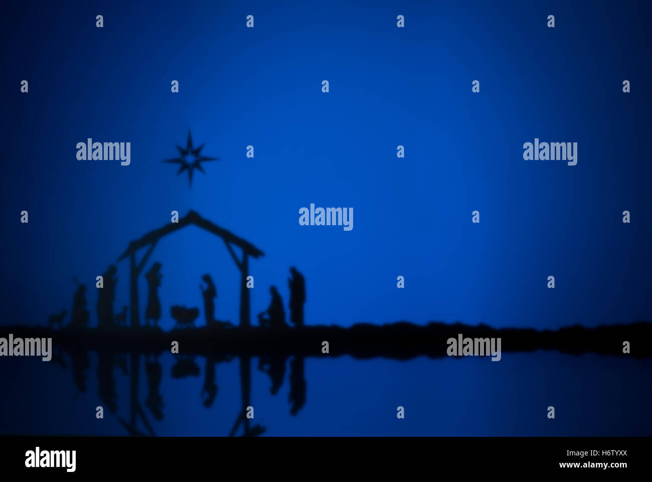 Geschichte religiöser Gott Geburt Geburt Entbindung Lieferung Nacht nächtliche Advent Baby Ornament Dekor Party Feier Urlaub Stockfoto